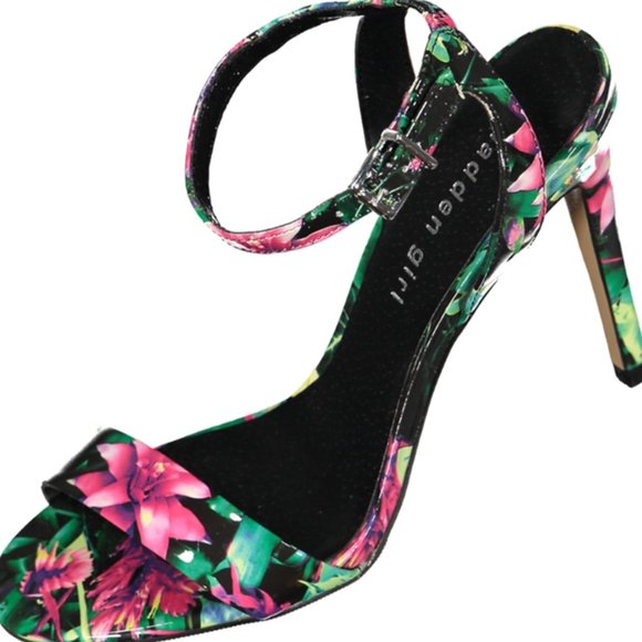 Madden Girl Shoes - Madden Girl La La Floral Open Toe Sandal Heels